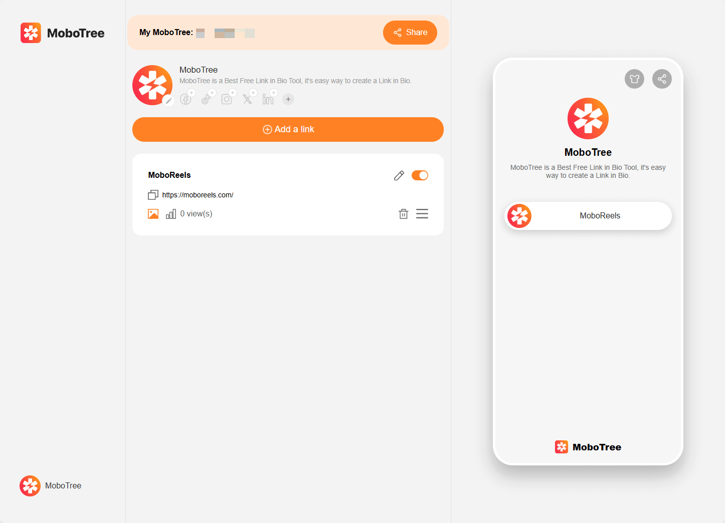 MoboTree - Free Link in Bio Tool